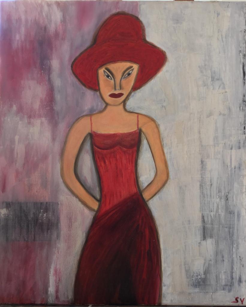 Femme au chapeau rouge